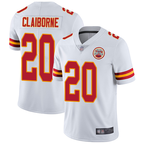 Youth Kansas City Chiefs 20 Claiborne Morris White Vapor Untouchable Limited Player Football Nike NFL Jersey